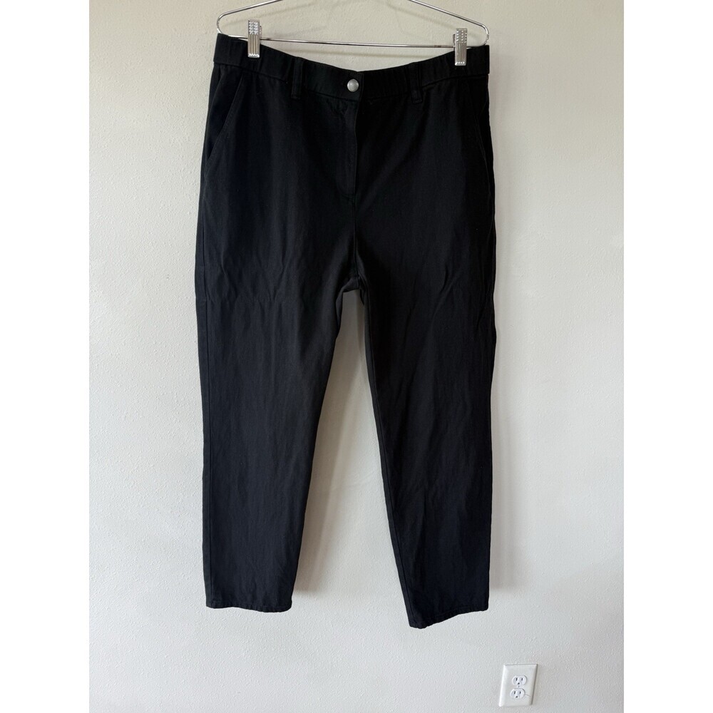 Womens Pants EILEEN FISHER Black Pants Medium Stretch Straight Leg
